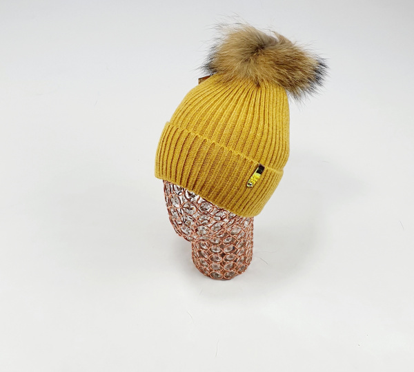 Шапка Амали мохер Сапсан (горчица)